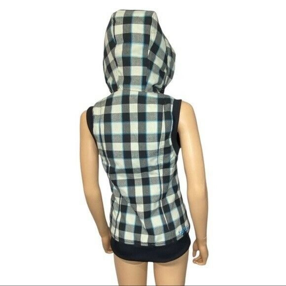 Burton Ho Chi Minh Plaid Vest Dry Ride Hooded Small EUC Ski Snowboard - Picture 7 of 12